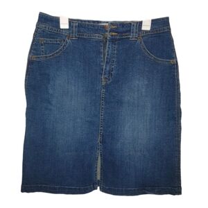 St. John's Bay Blue Denim Midi Skirt